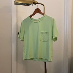 Wilfred Free Aritzia Lime pocket crop top, size XS